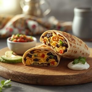 pinterest_vegetarian breakfast burrito with black beans
