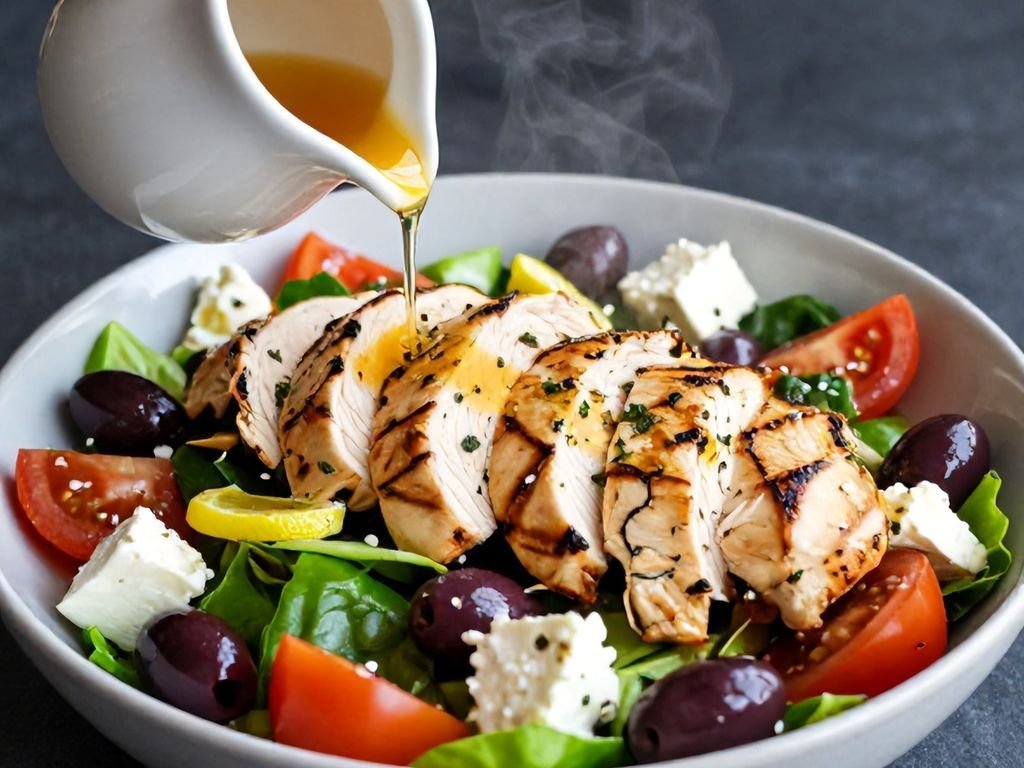 Greek Salad with Grilled Lemon