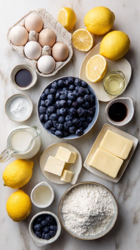 Blueberry Cake with Lemon Cream ingredients