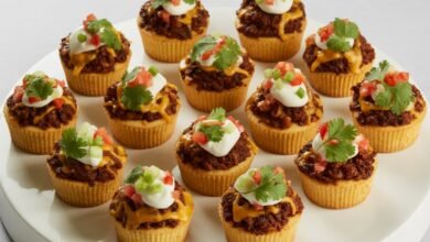 Taco Cupcakes with Zesty Ground Beef and Cheese
