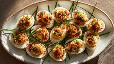 Creamy Garlic Deviled Eggs