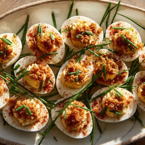 Creamy Garlic Deviled Eggs
