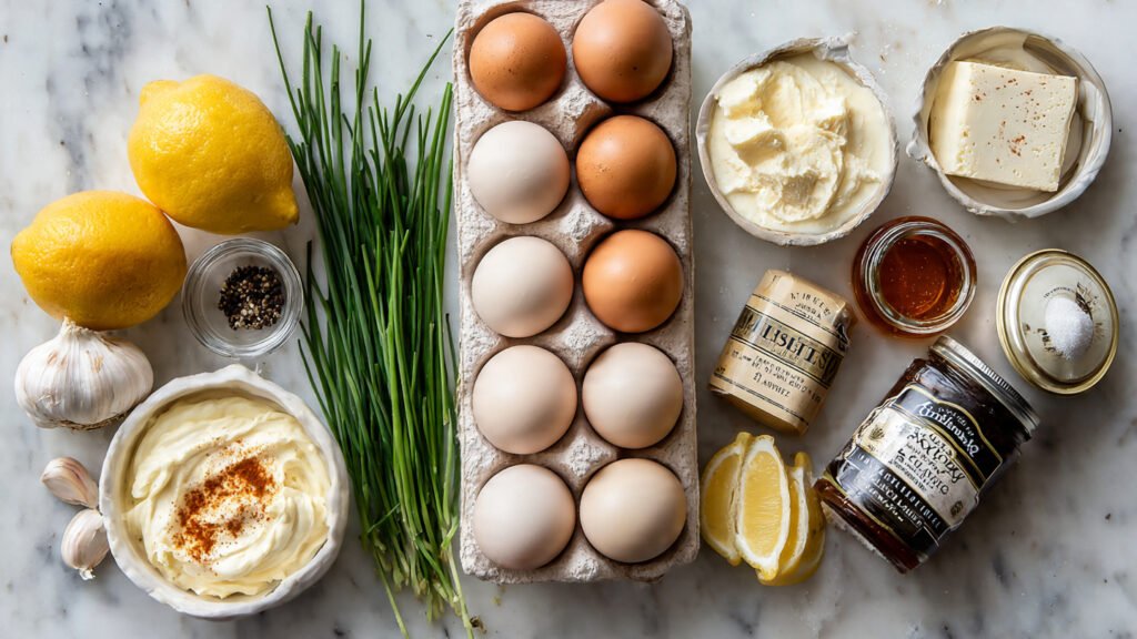 Creamy Garlic Deviled Eggs INGREDIENTS