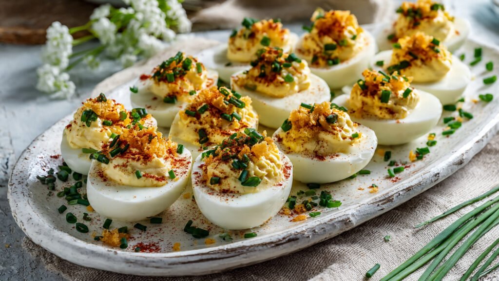 Creamy Garlic Deviled Eggs PINTEREST