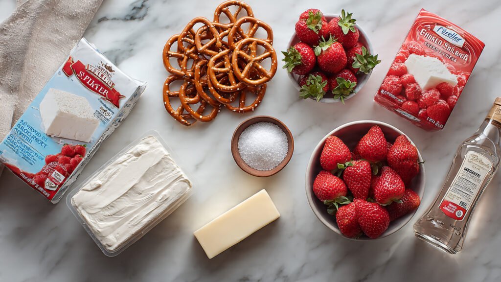 Strawberry Pretzel Salad ingredients