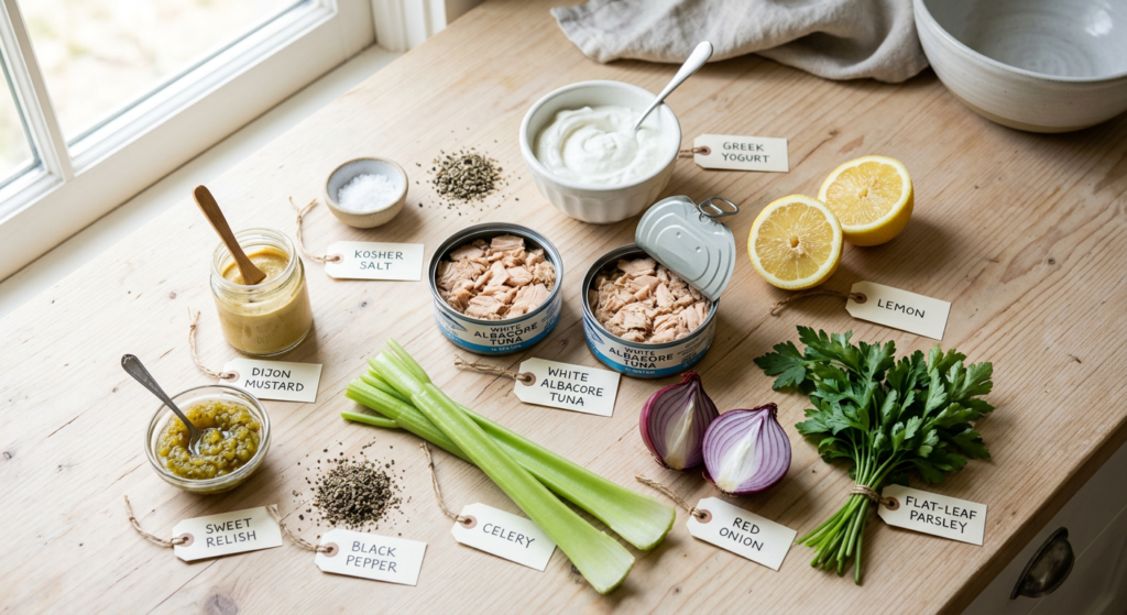 Tuna Salad with Greek Yogurt ingredients