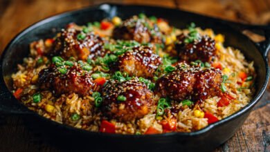 One-Pan Sticky Teriyaki Chicken Fried Rice